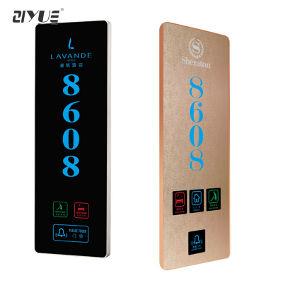 Tempered Glass Led Hotel Doorbell Panel Electronic Room Number  Door Signage Factory